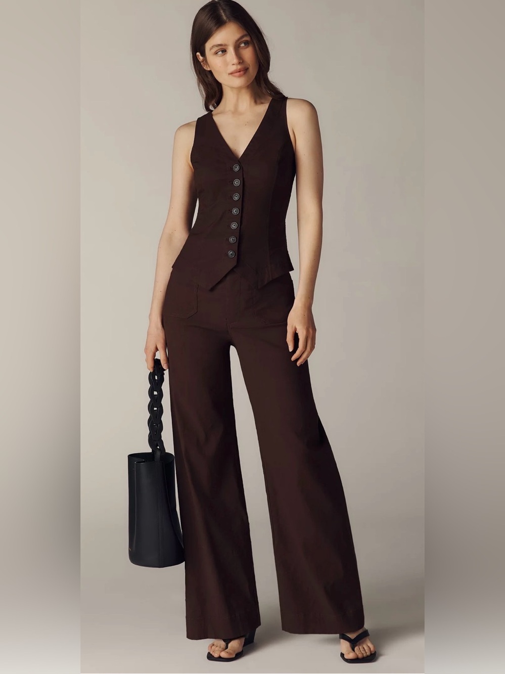 Anthropologie Maeve Colette High-Rise Wide-Leg Full-Length Pants in Magic Fabric - Picture 10 of 10